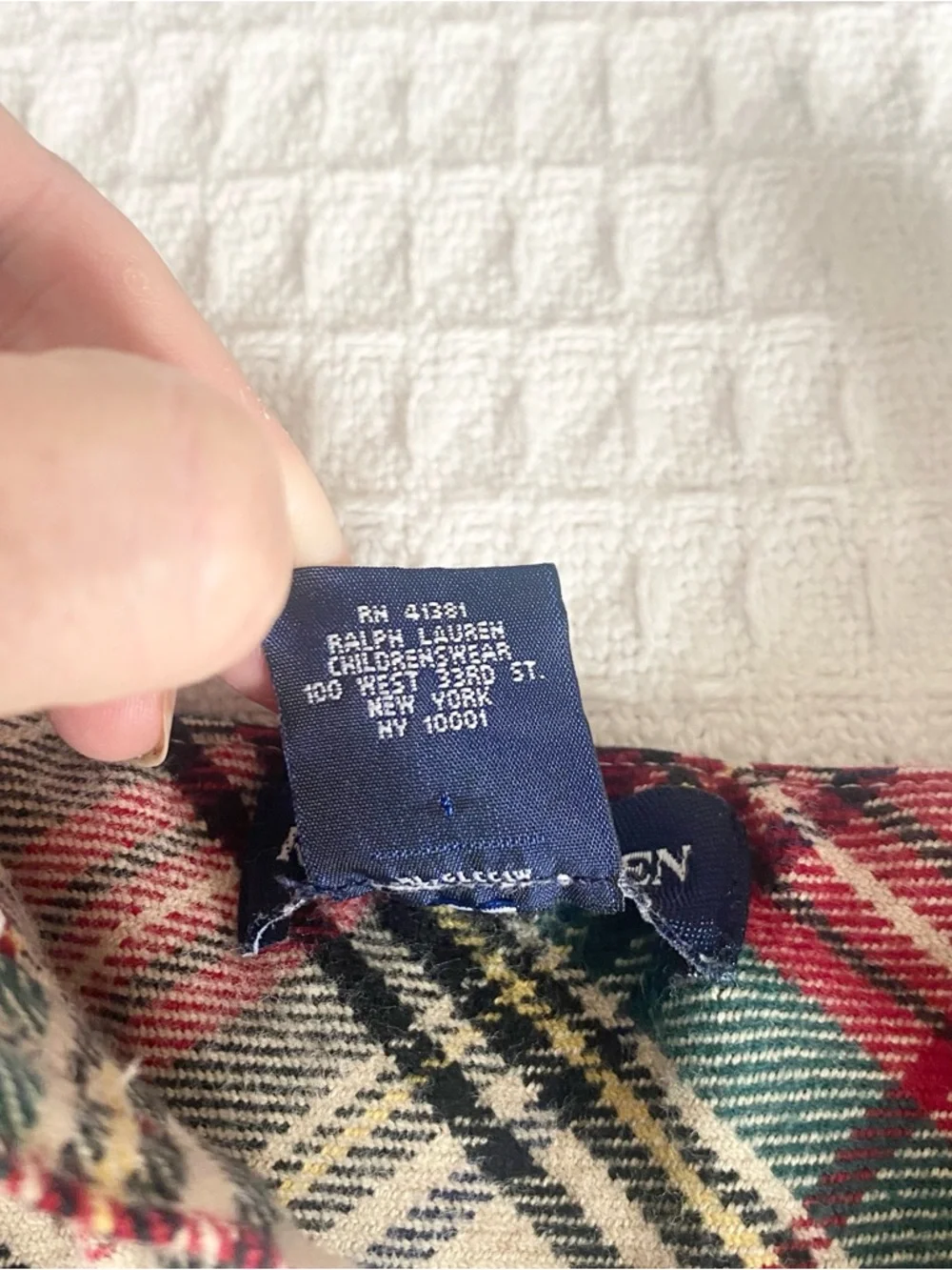 Ralph Lauren Cream, Red & Green Plaid Baby Dress size 9M